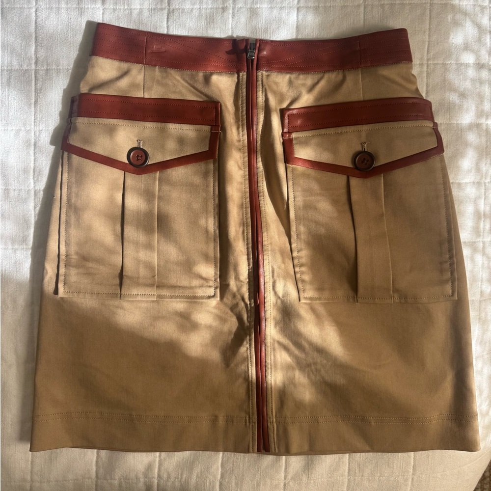 Toccin leather trim skirt